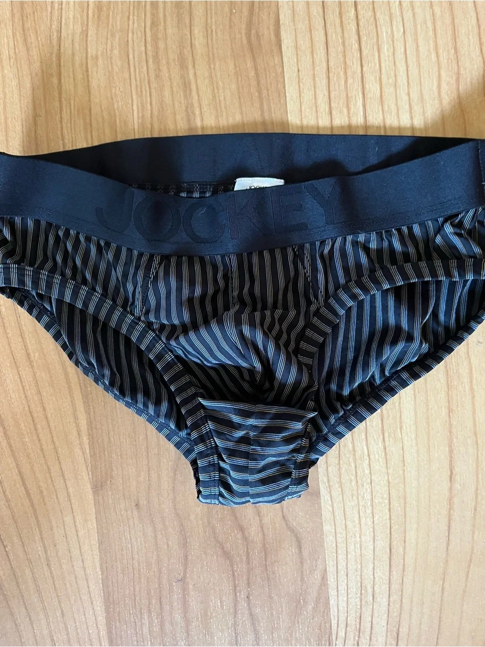 Jockey Men's Black and Gray Striped Briefs